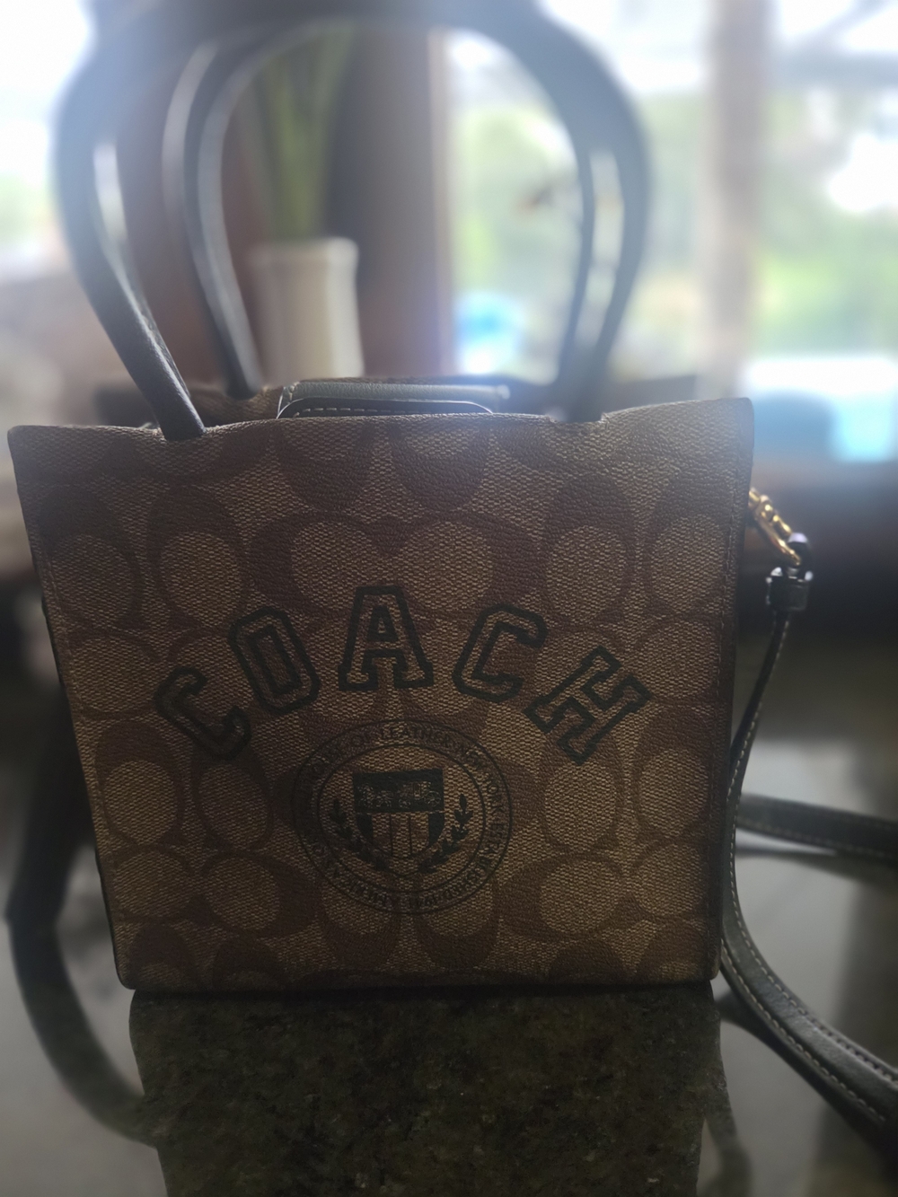 Coach Varsity Brown Signature Logo Crossbody Bag